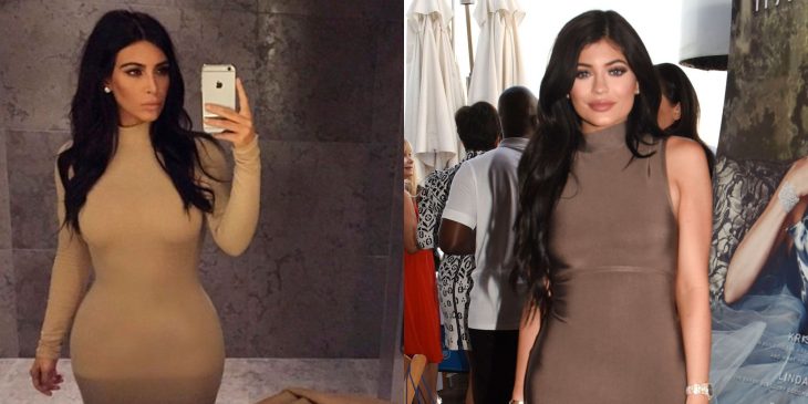 Comparación de Kim Kardashian y Kylie Jenner usando atuendos similares 