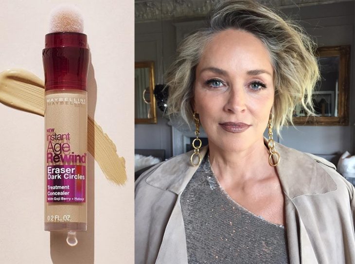 mujer grande rubia maquillada corrector de ojeras 