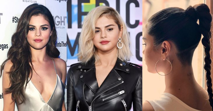 Selena Gomez mostrando sus dos cambios de cabello 