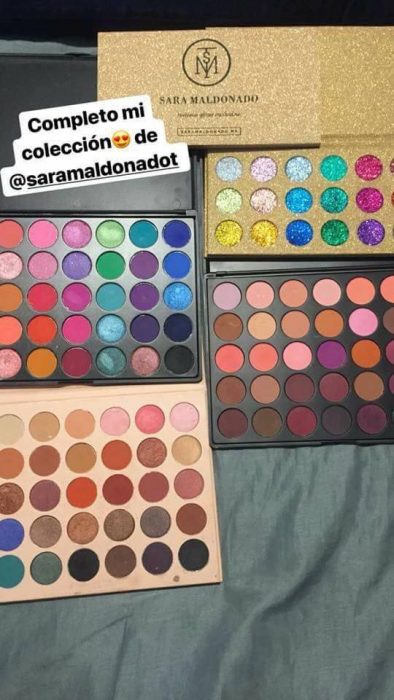 Paleta de sombras de varios colores de Sara Maldonado 