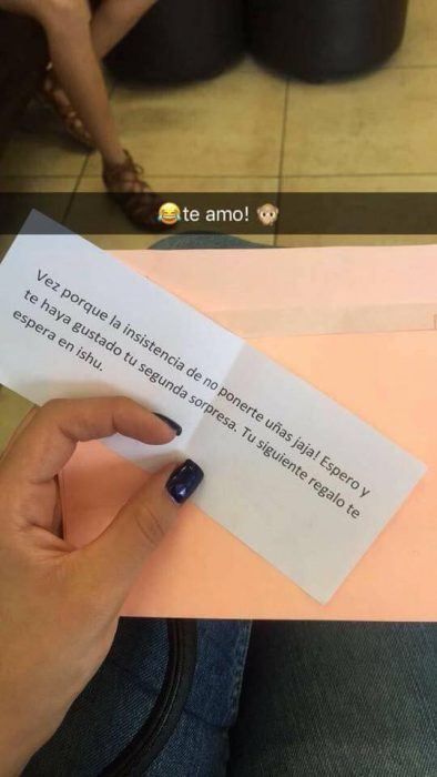 Carta que una chica recibió el día de su cumpleaños 