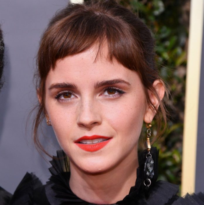 Emma Watson con el cabello largo y flequillo corto 