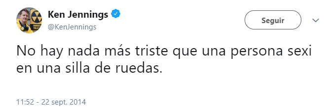 Comentario en twitter sobre personas en sillas de ruedas 