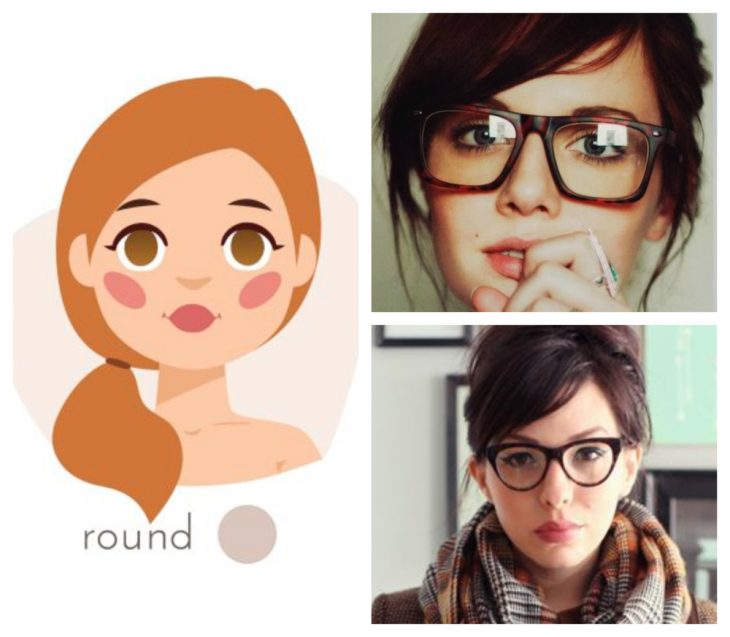 chicas con rostro redondo y gafas