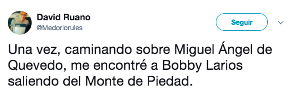 Comenatario en Twitter de personas que se toparon con un famoso en la calle 