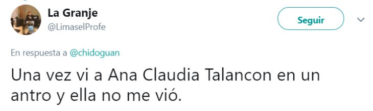 Comenatario en Twitter de personas que se toparon con un famoso en la calle 