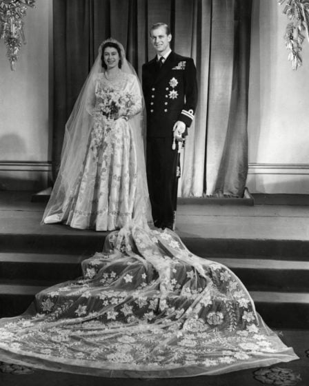 Reina Isabel y el rey el día de su boda 