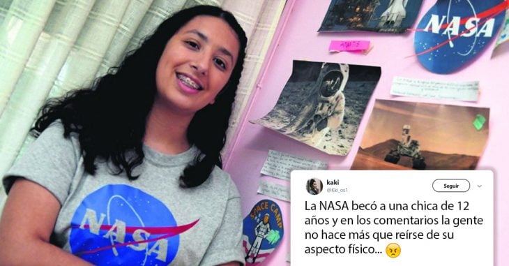 Tiene 12 años, es becada por la NASA y en las redes la critican por su apariencia