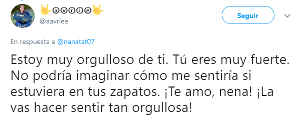 Comentario en twitter sobre la relación que una chica tenía con su madre que murió de cáncer 