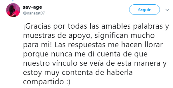 Comentario en twitter sobre la relación que una chica tenía con su madre que murió de cáncer 