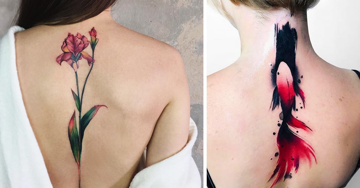 15 Diseños de tatuajes para hacerlos en la espina dorsal