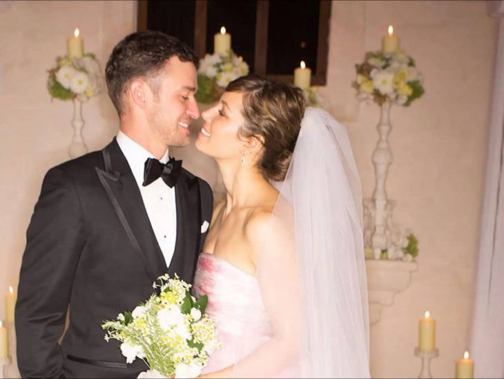 Justin timberlake y su esposa el día de su boda