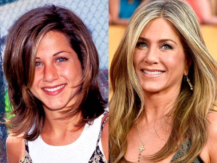 Jennifer Aniston joven y actualmente 