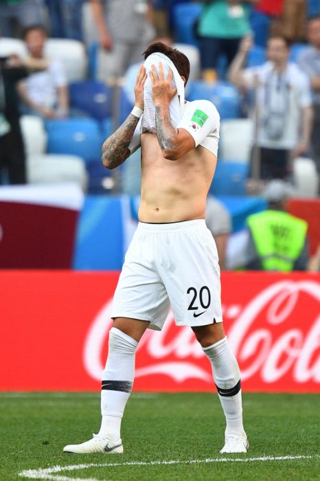 jugadores de selecciones mundiales sin camisa en el mundial Rusia 2018