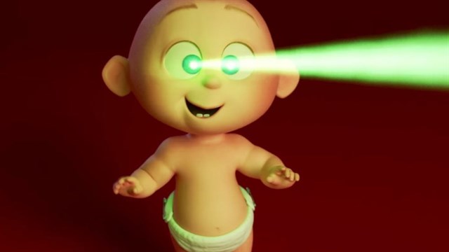 Jack Jack con su visión de rayos láser