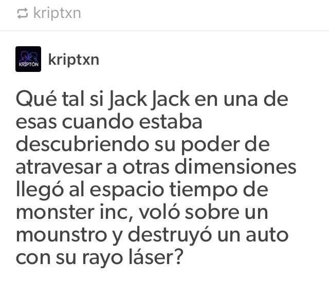 Teoría de usuario de twitter sobe jack jack