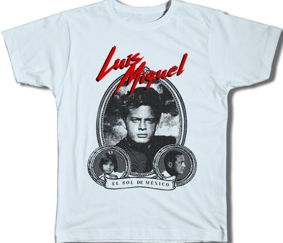 Playera con estampado del personaje de la serie de Luis Miguel 