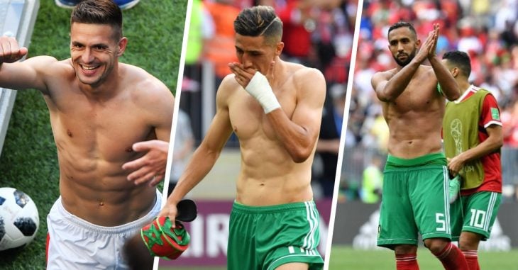 15 Futbolistas quitándose sus camisas en la Copa Mundial