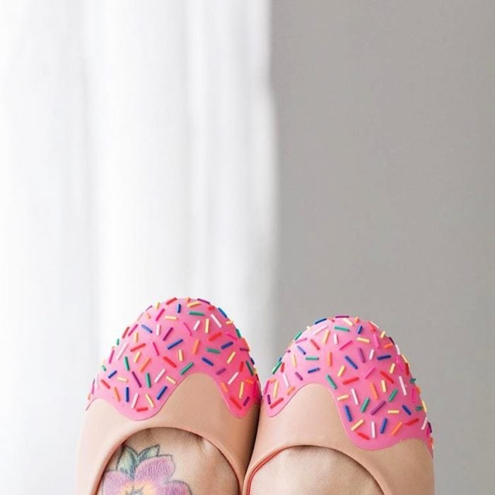 zapatos con puntas en rosa 