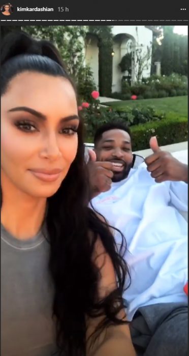 Kim kardashian y tristan bromeando 