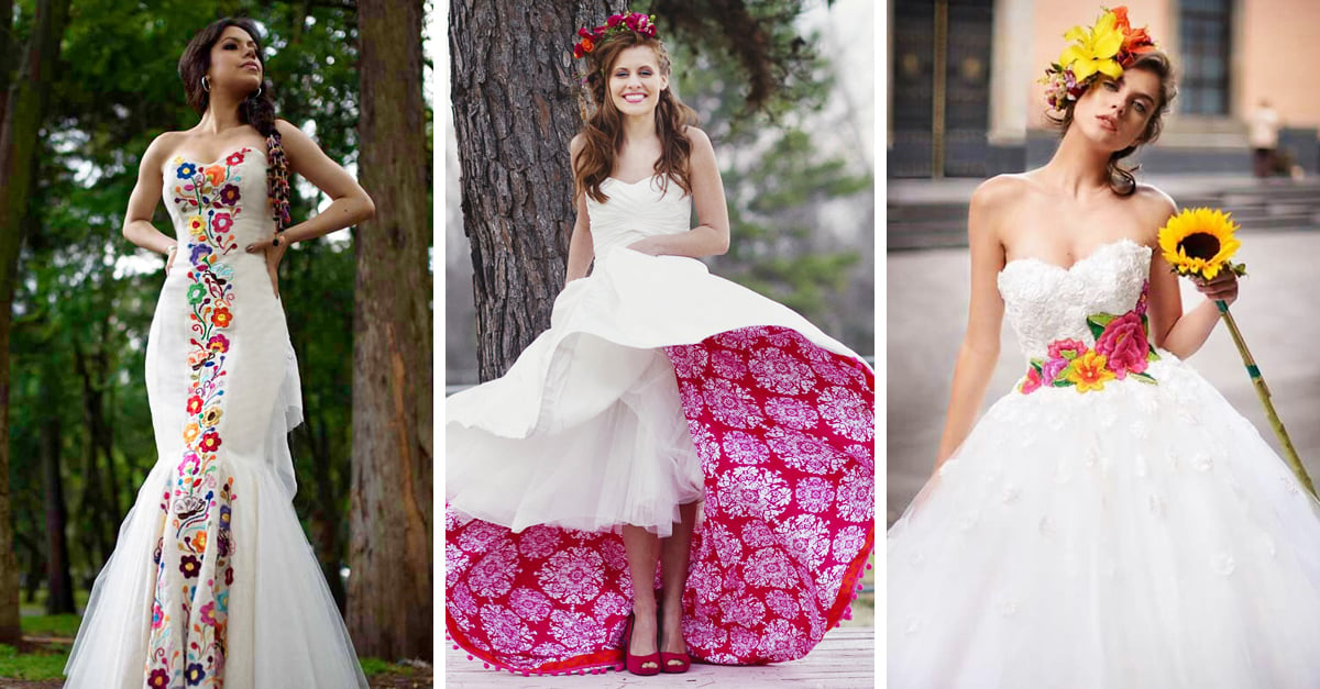 15 Lindos vestidos de novia con un toque de folclor mexicano