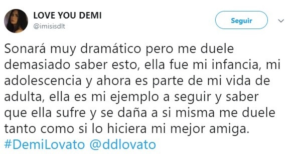 tuit sobre Demi Lovato