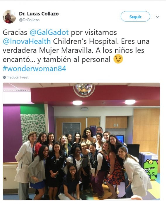 Comentarios en Twitter sobre la visita de Gal Gadot en el hospital 