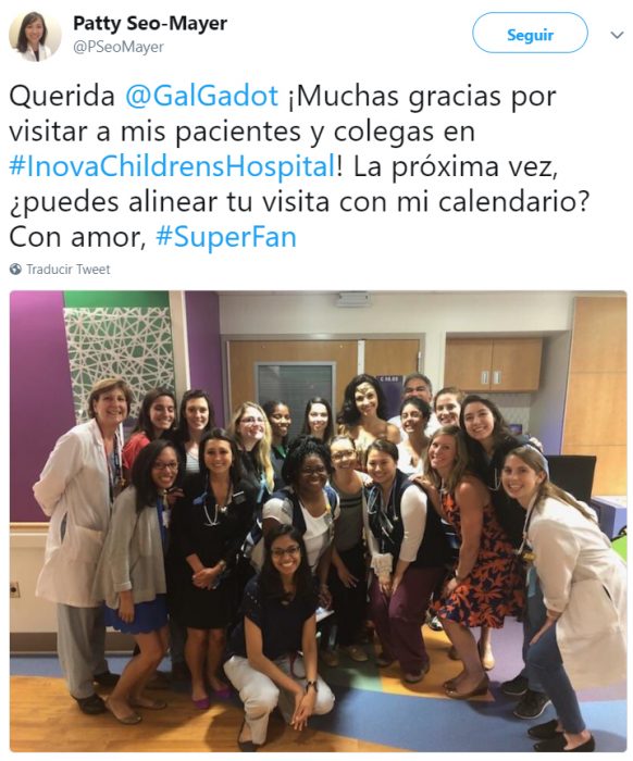 Comentarios en Twitter sobre la visita de Gal Gadot en el hospital 
