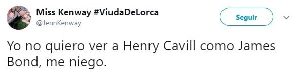comentario en tuiter sobre Henry Cavill