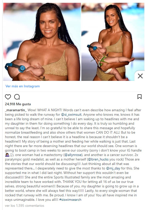 Comentarios en Instagram sobre la lactancia materna de Mara Martin