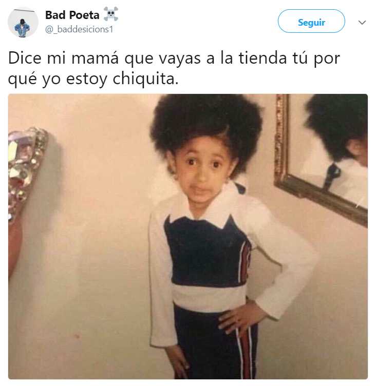 Memes cardi B de niña diciendo dice mi mamá que 