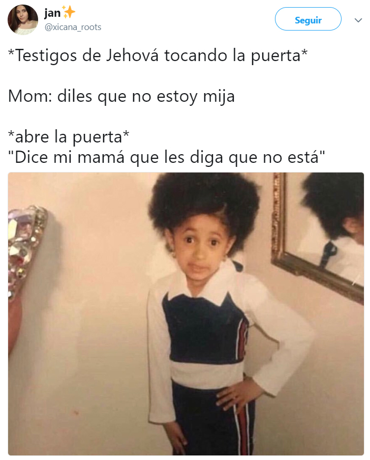 Memes cardi B de niña diciendo dice mi mamá que 