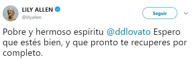 Comentarios en Twitter de famosos hacia Demi Lovato