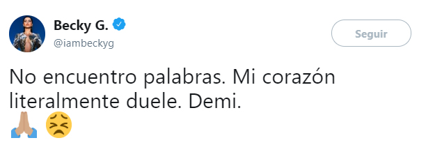 Comentarios en Twitter de famosos hacia Demi Lovato