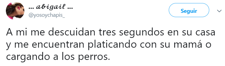 Comentarios en Twitter sobre personas que se descuidaron poquito