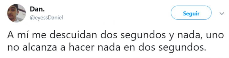 Comentarios en Twitter sobre personas que se descuidaron poquito