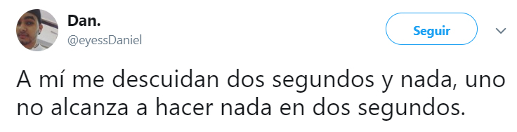 Comentarios en Twitter sobre personas que se descuidaron poquito