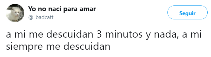 Comentarios en Twitter sobre personas que se descuidaron poquito