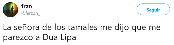 Comentarios en twitter de personas que dicen parecerse a Dua Lipa 