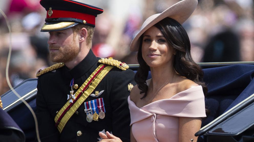 Meghan Markle durante el desfile de la fiesta de la reina 