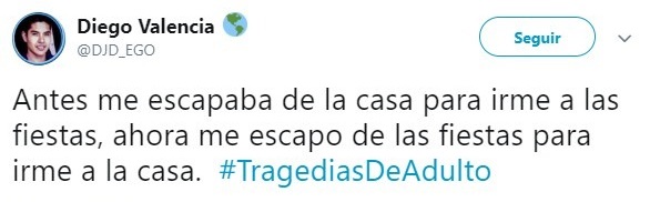 Comentarios en Twitter sobre la vida adulta 