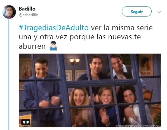 Comentarios en Twitter sobre la vida adulta 