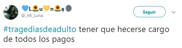 Comentarios en Twitter sobre la vida adulta 