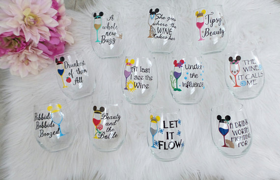 Vasos de las princesas de disney para beber vino 