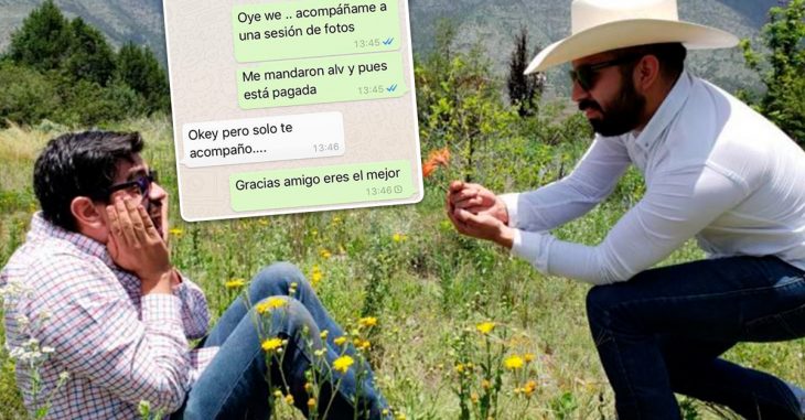 Chico invita a su mejor amigo a una sesión de fotos "en pareja"