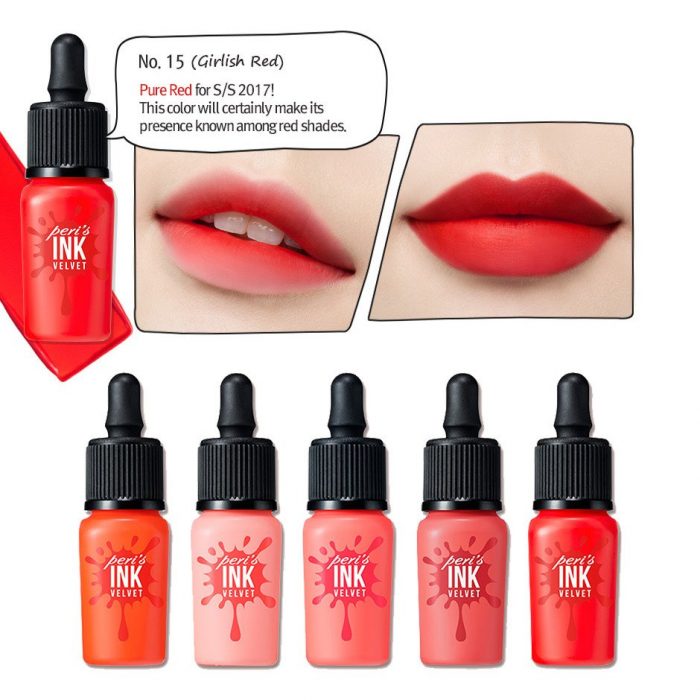 tinta para labios de color rojo 