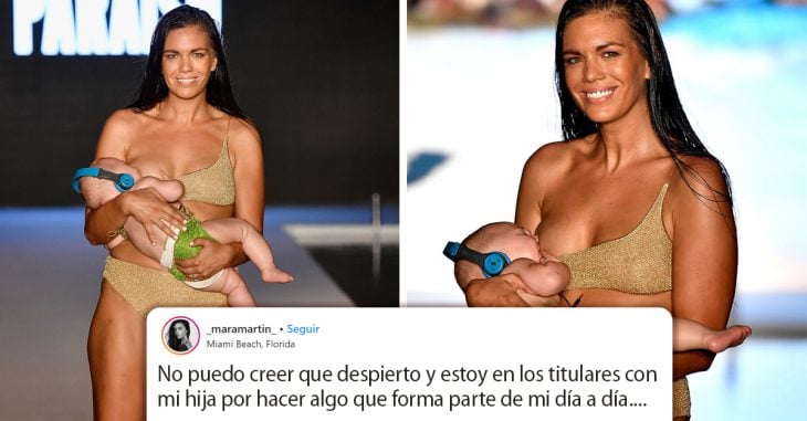 Mara Martin la modelo criticada por amantar a su bebé en una pasarela
