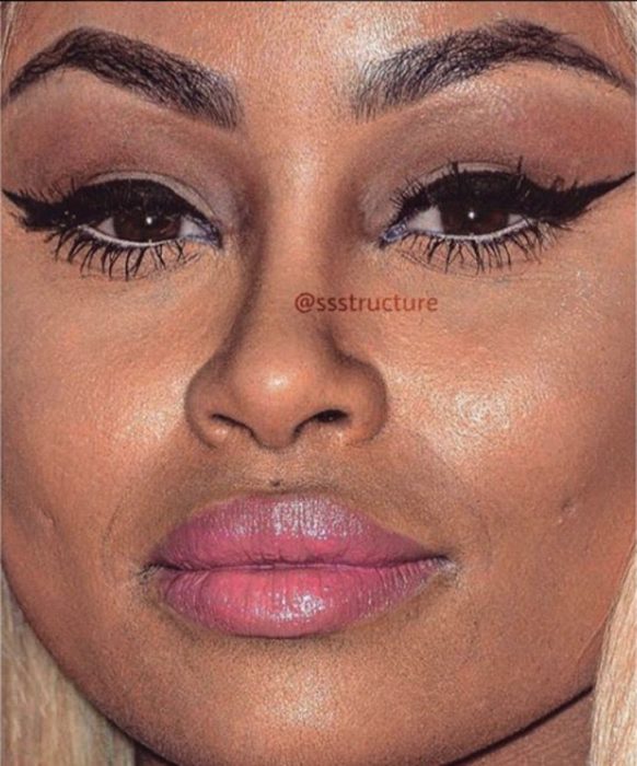 Blac Chyna de cerca y sin photoshop