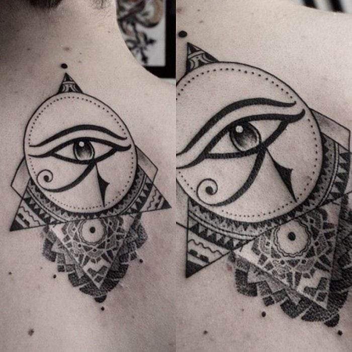 Tatuaje egipcio de ojo de Ra