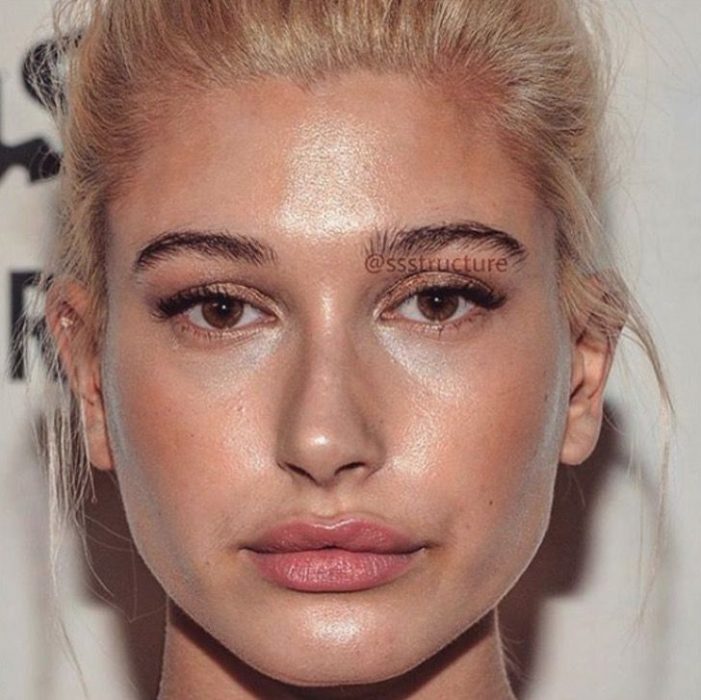 Hailey Baldwin de cerca y sin photoshop
